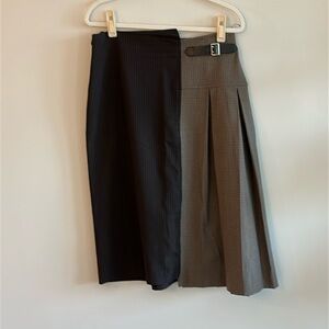 Zara Black and Brown Two-Tone Skirt